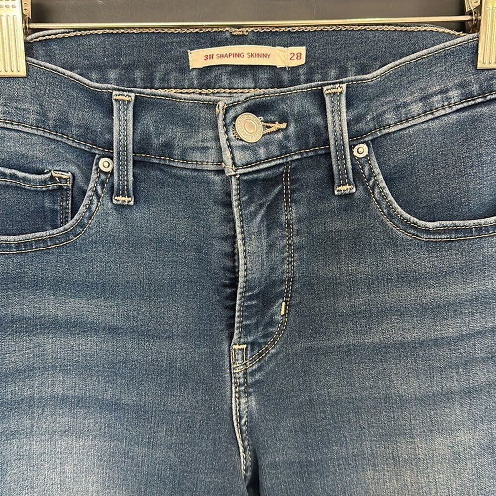 Levi's - 311 Shaping Skinny Jeans Size 28 Dark Wash Stretchy Denim - Picture 4 of 9